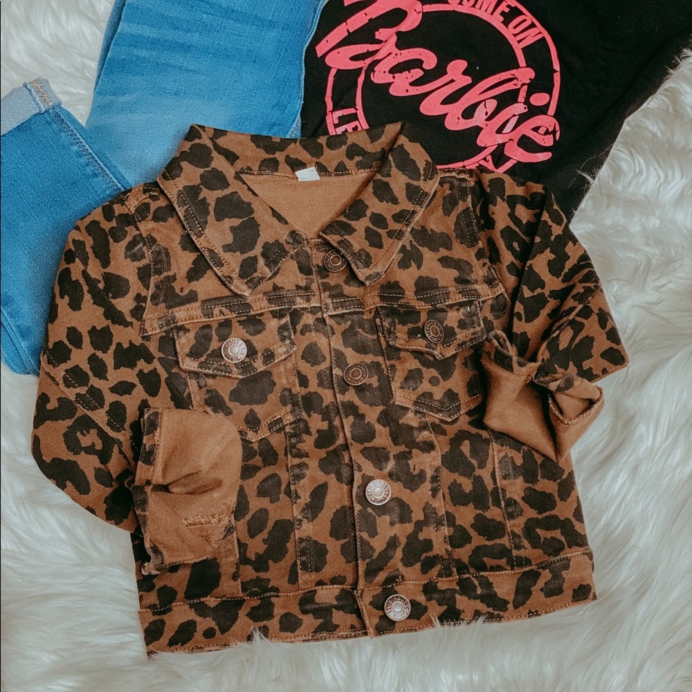 Leopard denim jacket
